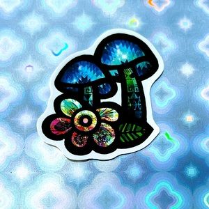 Pixel Magic Mushroom Shrooms Nature Art Accent Decor Single Waterproof Sticker